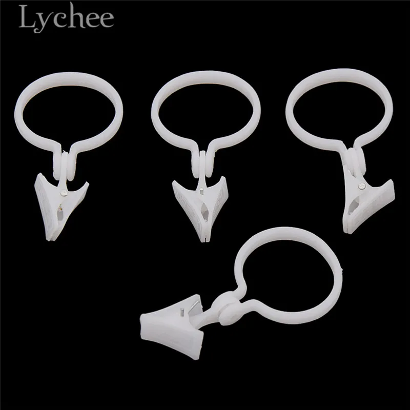 

Lychee 12pcs Plastic Curtain Buckle Clip White Curtain Tie Buckles Simple Curtain Accessories Home Supplies