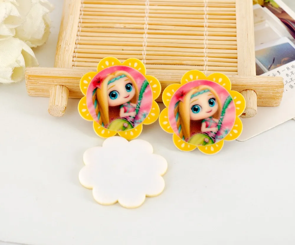 Kawaii Мультфильм плоское заднее украшение из смолы Hazel Posie фигурка маленькие