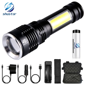 

Super Bright LED Flashlight 4 Lighting Mode with Side Light Waterproof Torch Using 18650 Battery for Night Lighting, Etc.