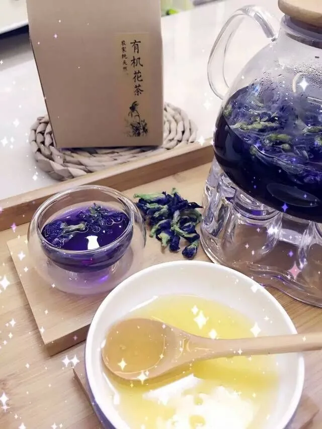 Новый чай Clitoria Terna. Чай с голубыми бабочками. Сушеный цветок гороха kordofan. Таиланд.