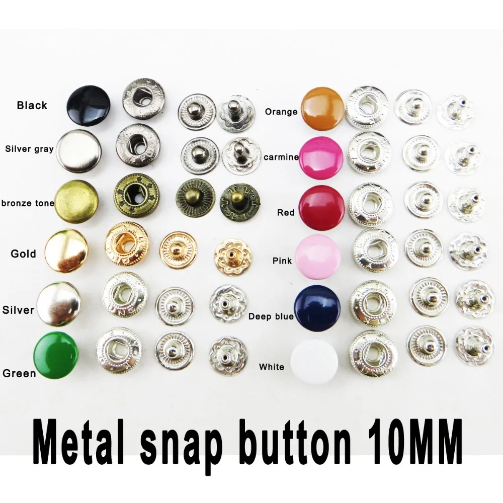 

50PCS 10MM metal bag snap buttons for coat brand sewing clothes accessory round trousers snaps button SNB-001
