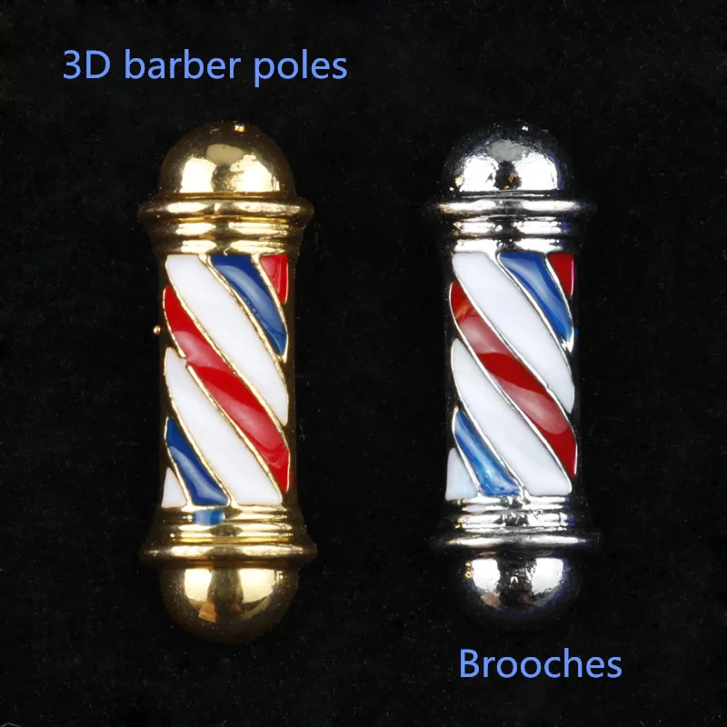 

Creative Jewelry Barber Shop Barber Pole Brooches Buttons for Men Shirt Suit Brooch Pins Women Accessories Hair Dresser Gift