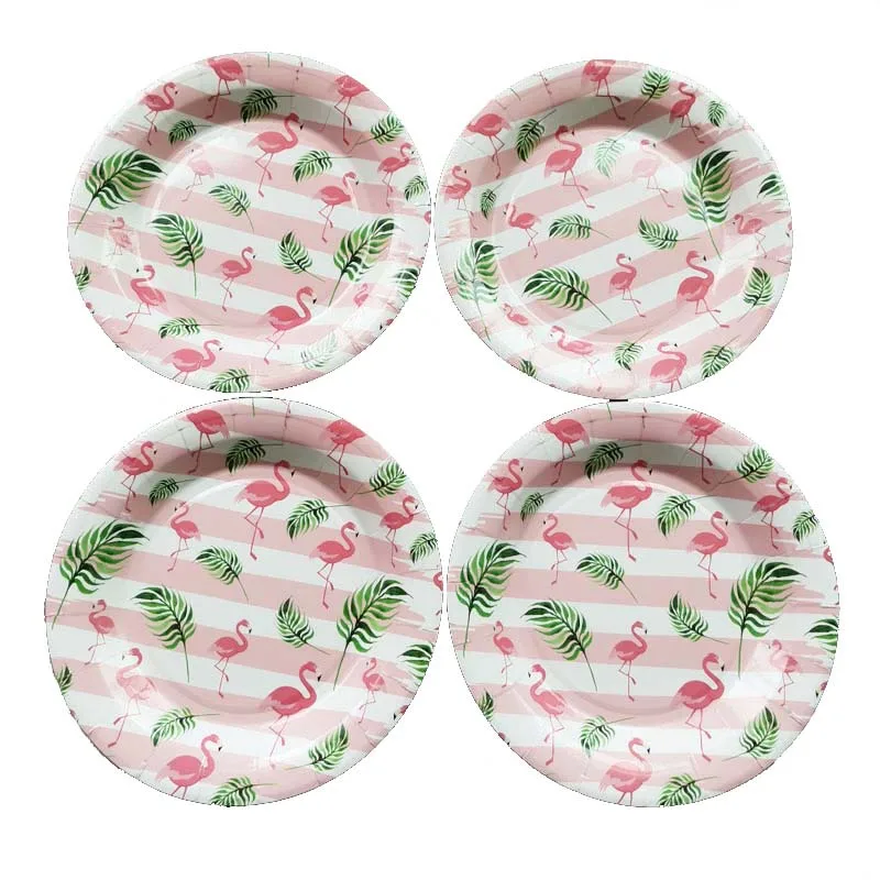 

10pcs Disposable Flamingo Paper Plates Wedding Party Tableware Plate Summer Hawaiian Party Supplies Birthday Party Decorations