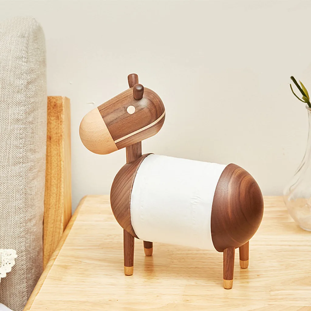 

New Arrival Durable Practical Creative Home Solid Wood Kitchen Paper Towel Holder Toilet Paper Roll Holder Drop Shipping