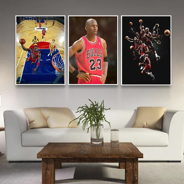 Basketball Sports Star Nba Michael Jordan Coated Poster Painting Basketball Sports Star Nba Michael Jordan Coated Poster Painting Home Room Decor Wallpaper Modern Decoration