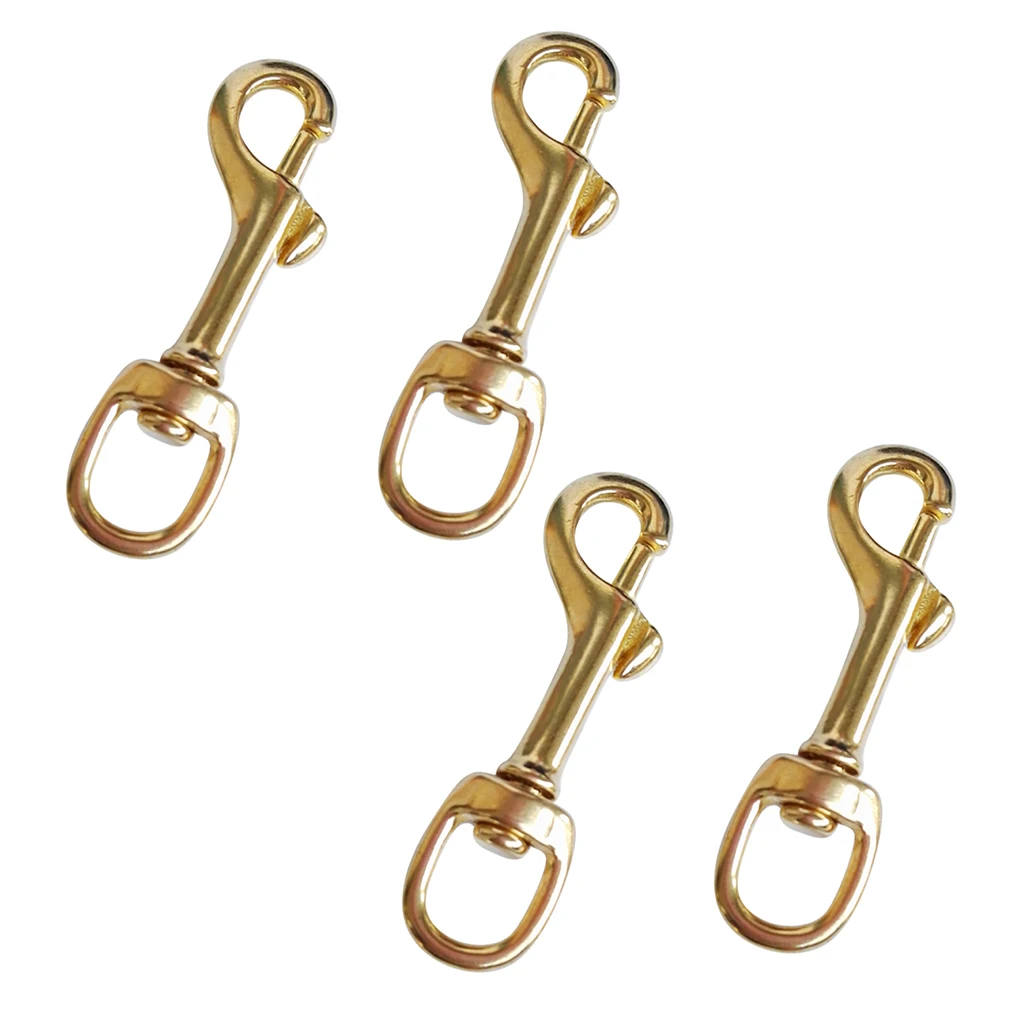 Perfeclan 4Pcs Heavy Duty Brass Swivel Bolt Snap Hook Clip Underwater Scuba Diving Tool Kayak Boat Paddle Leash Accessories