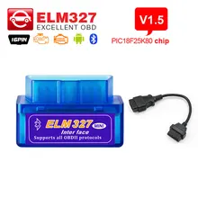 Супер Мини ELM327 V1.5 Bluetooth PIC18F25K80 чип ELM 327 V1.5 OBD2/OBDII для Android сканер крутящего момента код авто диагностический инструмент