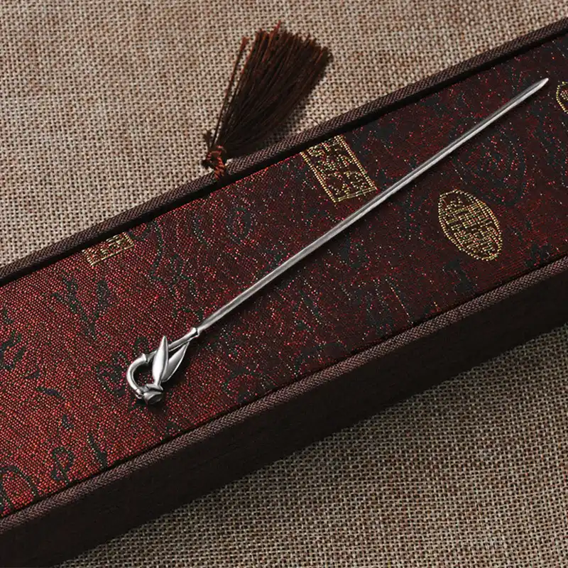 Bamboo Leaf Hair Stick Women 925 Sterling Silver Hairpin Chinese