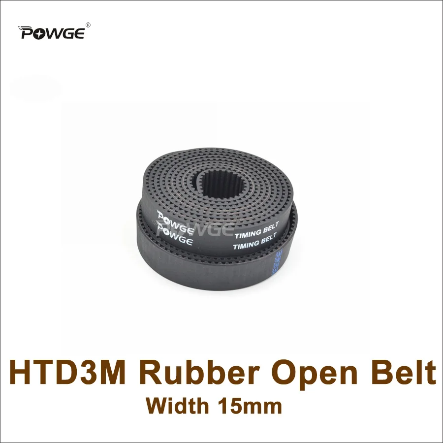 POWGE 3M Ремень ГРМ 15 Ширина мм HTD3M S3M Резиновый Открытый для лазерной машины|belted cow