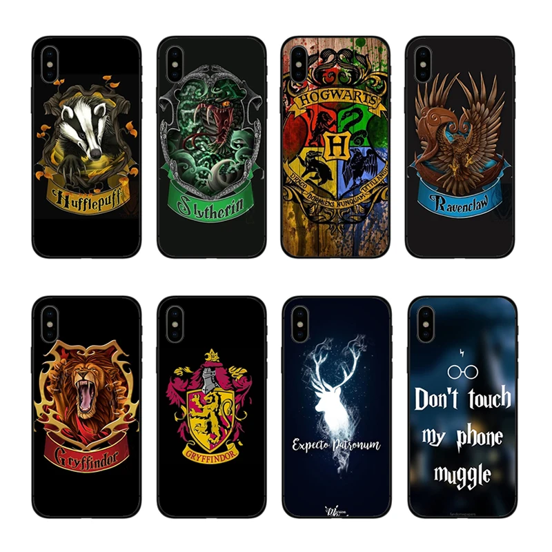 

IMIDO Harry potter Ravenclaw Slytherin Case Phone Case Cover Back Soft Silicone capa For iPhone 6 6plus 6s 7 8 plus X XR XS max