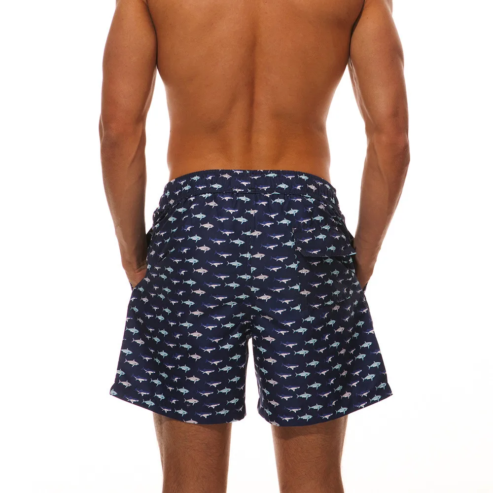 Мужская Мода Surf спортивный Быстросохнущий пляжные шорты с рисунком Повседневное с эластичной резинкой на талии бермуды сундук короткая
