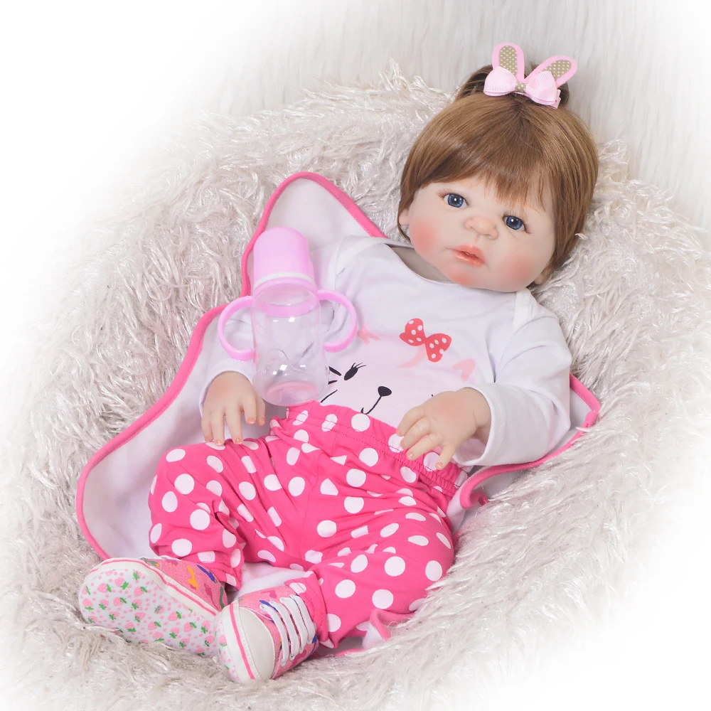 55cm Full Silicone Body Bebes Reborn Girl Baby Toddler 22" Vinyl