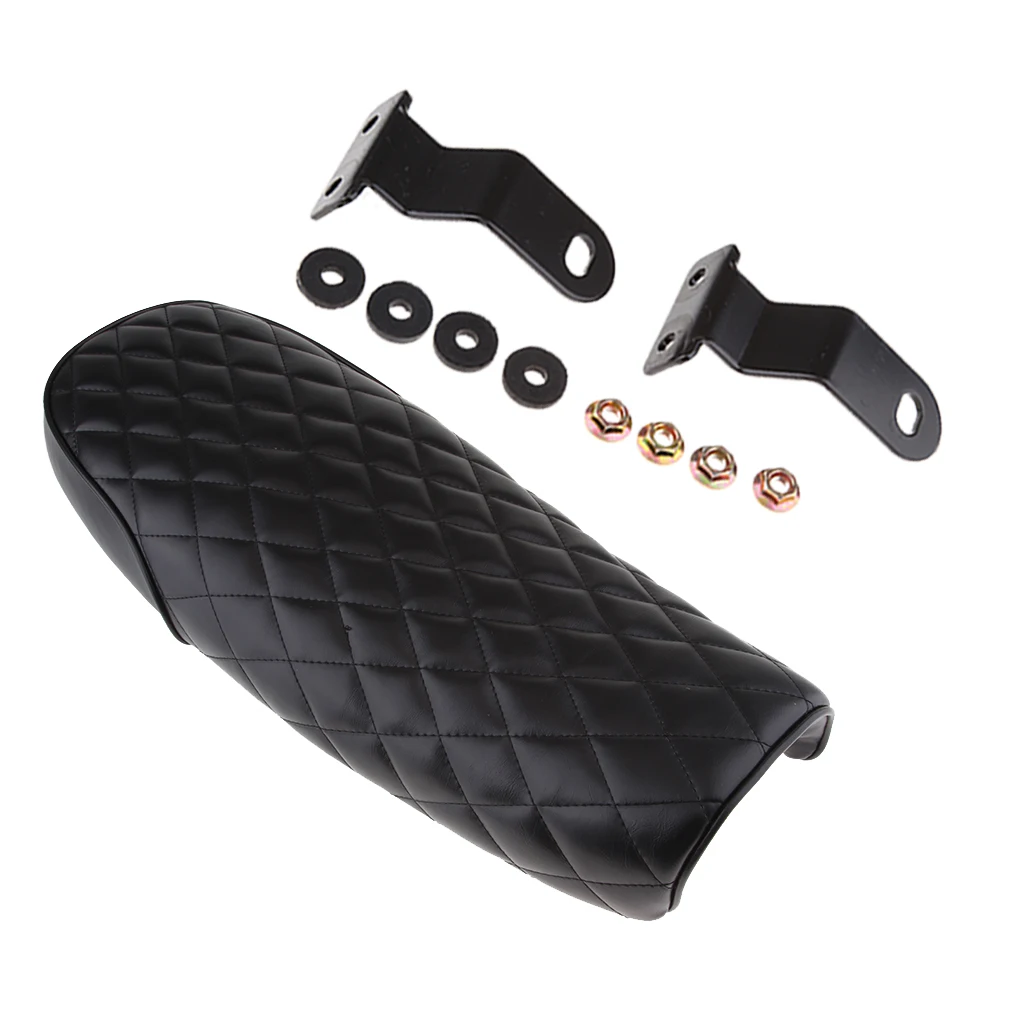 Motorcycle Dirt Bike ATV Seat rhombus style Nonsilp Saddle Motorbike Cafe Racer Cushion Pad Seat - Vintage Black
