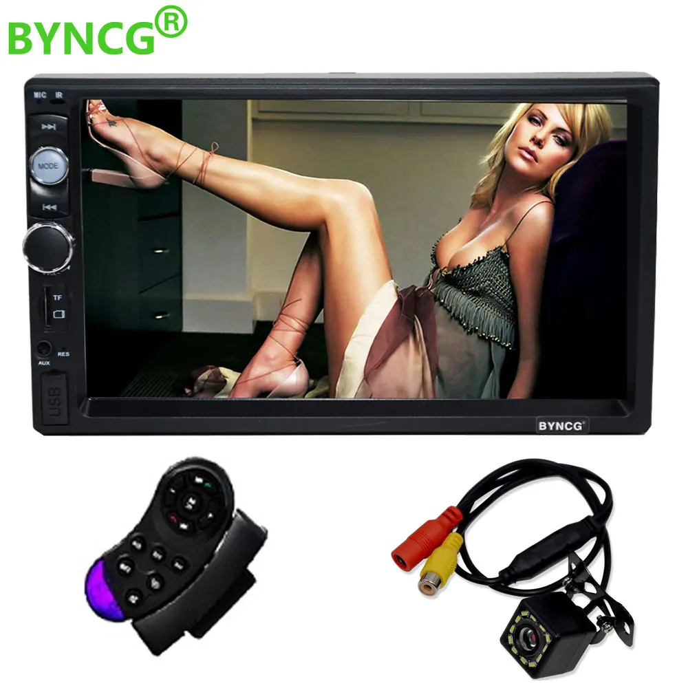 

BYNCG Autoradio 2 Din Car Radio Double MP5 Player Touch Screen Panel FM USB AUX Bluetooth with Rear View Camera 13 Model Choose