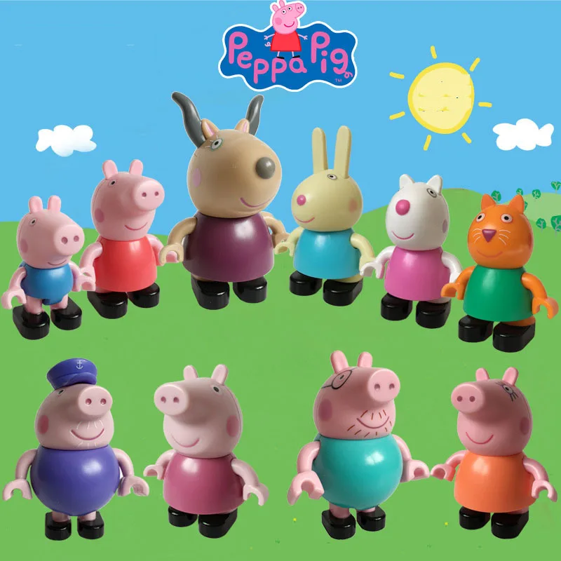 

Genuine Peppa Pig Collect Build & Play Construction Figure Toys PEPPA PIG Rebecca Rabbit,Suzy Sheep Peppa Family Figure Toy Gift