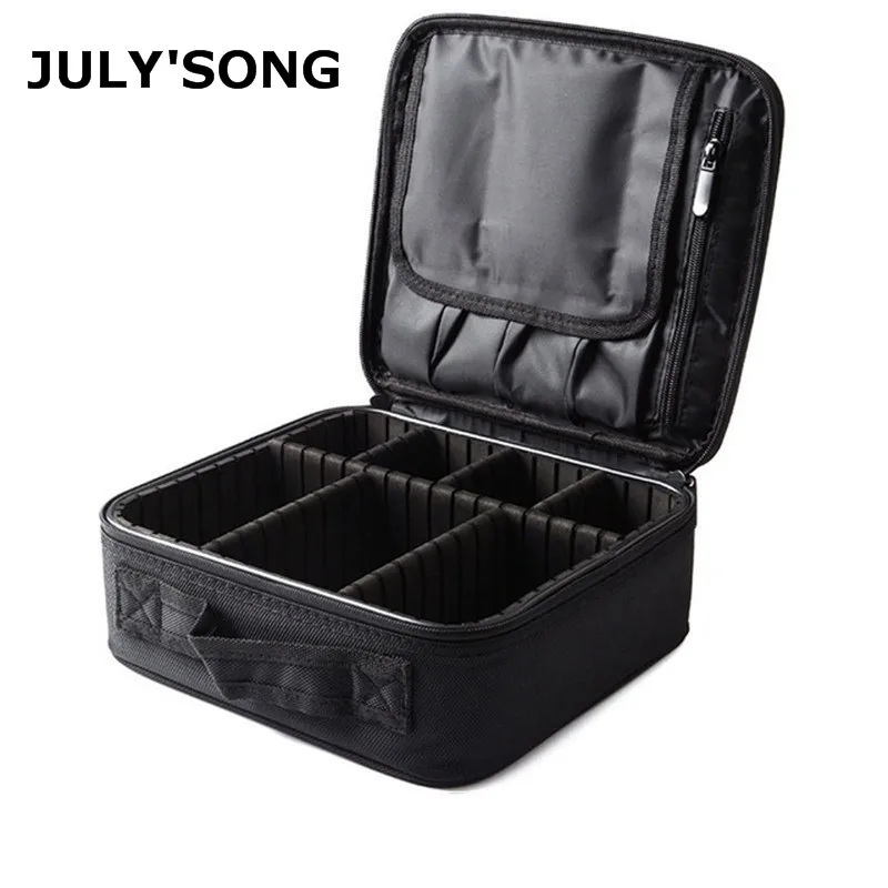 

JULY'S SONG Multifunction Manicure Travel Toiletries Organizer Waterproof Portable Make Up Bag Partition Cosmetic Case