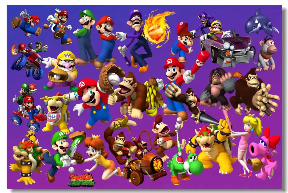 Custom Canvas Wall Decals Super Mario Party Poster Super Smash Bros