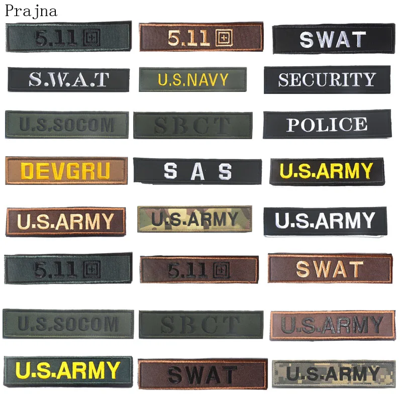 

Prajna US Army Military Tactical Morale Patch Hook Loop Stalker Police Patch Glueless Embroidery Patch Stripe On Clothes Parches