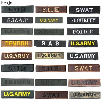 

Prajna US Army Military Tactical Patch Hook Loop Stalker Police Patch Glueless Embroidery Patch Stripe On Clothes Parches