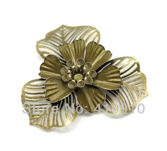 

20Pcs Antique Bronze Filigree Flower Embellishment Findings Home Decoration DIY Handmade Embellishment 4.7cm J0643