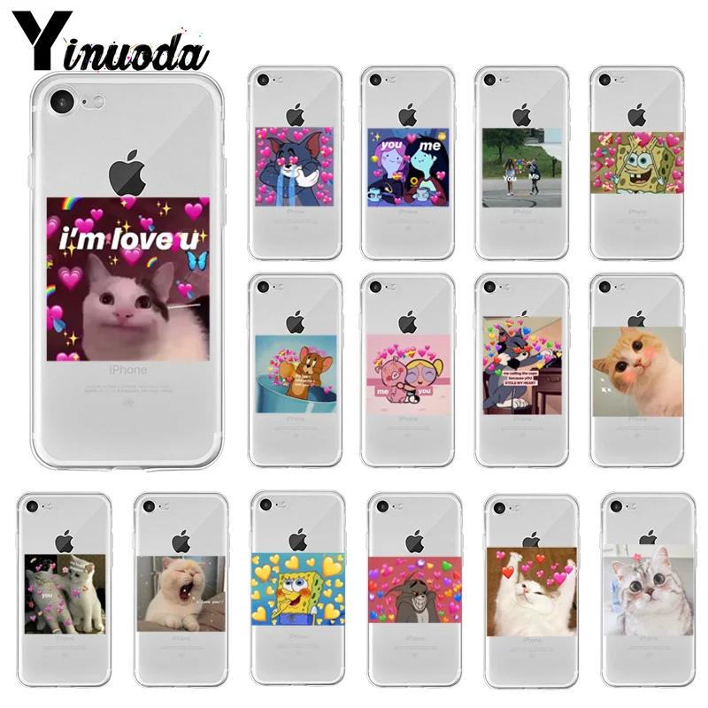 

Yinuoda super cute cat dog cartoon pink Heart-shaped YOU&ME Phone Case Cover for iPhone X XS MAX 6 6S 7 7plus 8 8Plus 5 5S XR