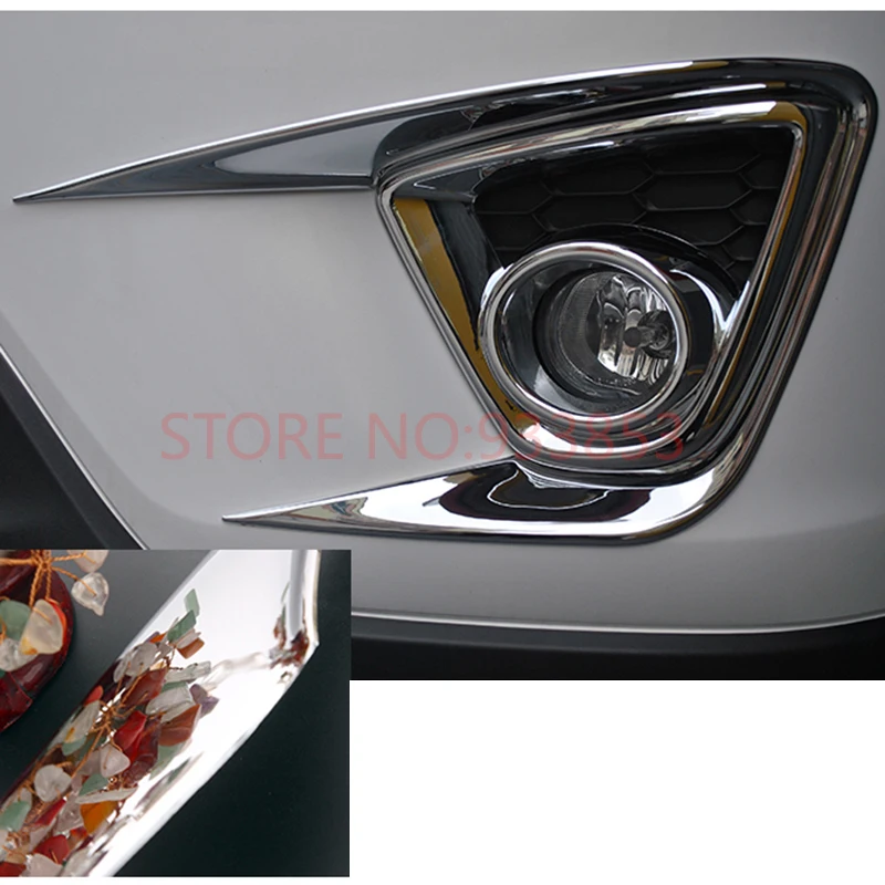 2pcs Car ABS Chrome Front Fog font b Lamp b font Light Cover For MazdaS CX