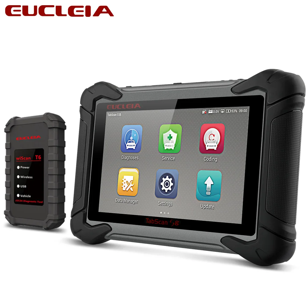 

EUCLEIA TabScan S8 OBD2 Automotive Scanner IMMO DPF EPB Battery Reset Full System Professional OBDII Diagnostic Tool Free Update