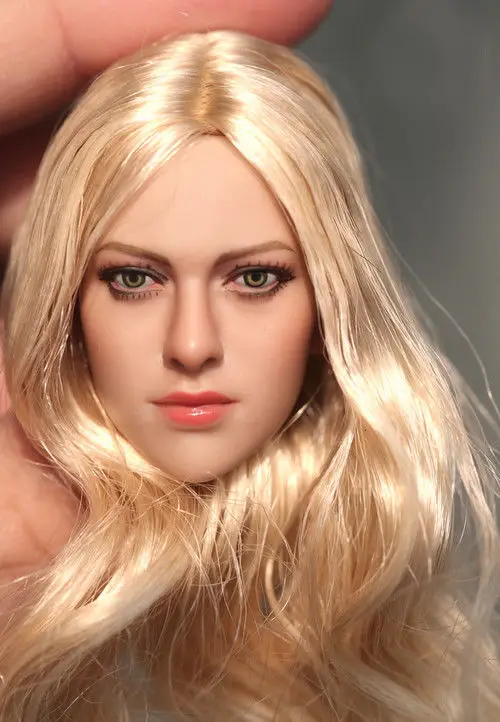 

1:6 Scale KIMI Toys Female Woman Head Sculpt Planted Wig Hair For 12" Body