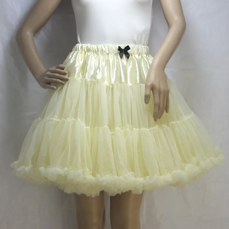 

Fashion Soft Teenage Girl Women Tutu Skirt Extra Fluffy Ivory Ladies Tulle Petticoat