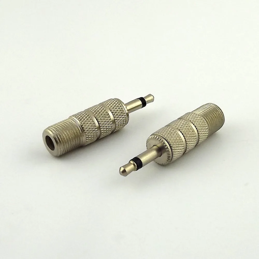 

2pcs F Female Jack To 3.5mm 1/8" Male Plug Mono Coaxial Audio Adapter Converter