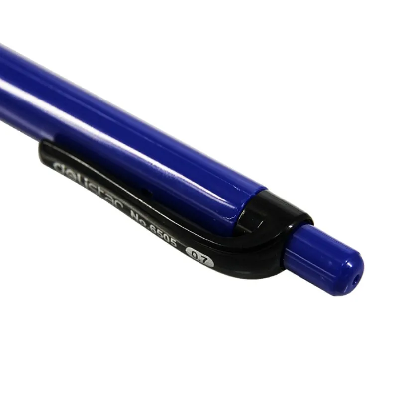 12-pcs-Deli-Retractable-Ballpoint-Pen-Comfortable-Writing-Ball-Pen-Fine-Point-0-7-mm-Blue (4)
