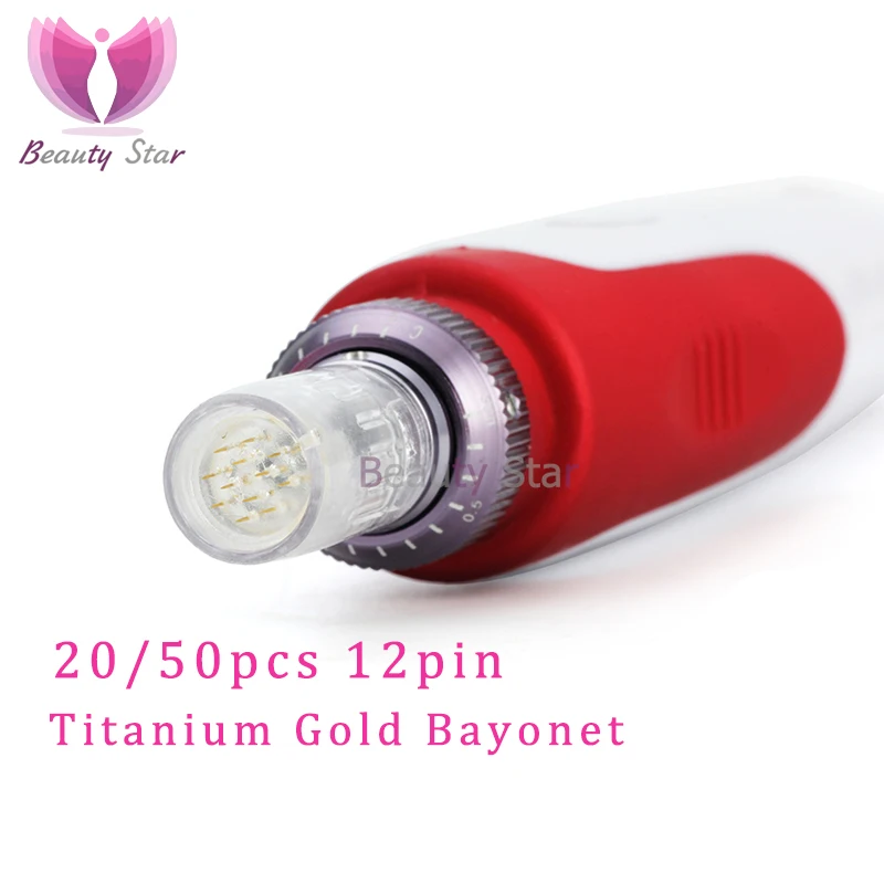 

Beauty Star 20/50Pcs 12 Pin Titanium Needle Cartridge Bayonet Port For Auto Microneedle Derma Pen Tattoo Needles 12 pin Needle