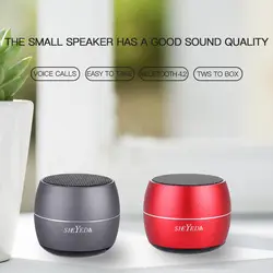 Мини из металла Портативный Беспроводной Перезаряжаемые Bluetooth Динамик Стерео SoundBox с селфи пульт дистанционного спуска затвора Управление