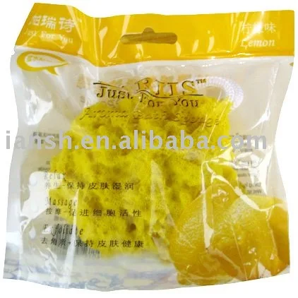 

10 New Natures Coral Shower Bath Sponge Scrubber Bath Body Cleanser With Lemon Smell!