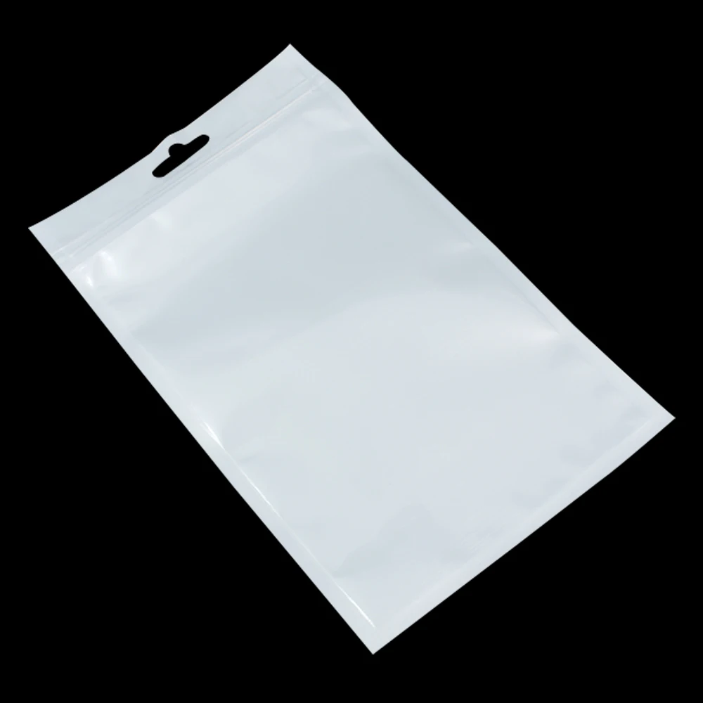 

Wholesale 12cm*20cm Clear/White Zipper Ziplock Plastic Packaging Bag Self Seal Zip Lock Storage Pouches Polybag With Hang Hole