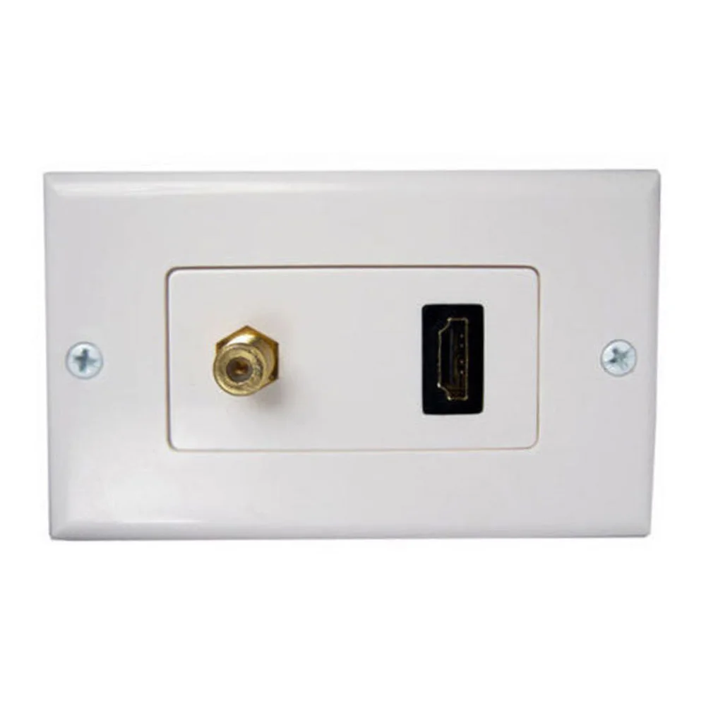 HDMI 1 4 и Coax F Тип TV Jack AV медиа настенная Лицевая панель с одной связью