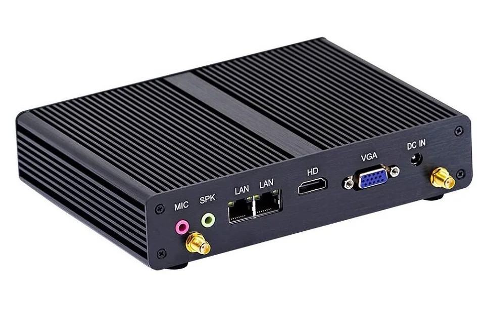 P8 безвентиляторный мини ПК мини компьютеры Windows 10 Pro Linux Ubuntu Intel четырехъядерный J1900 2 Lan 2 RS232 RS422 RS485 VGA HDMI