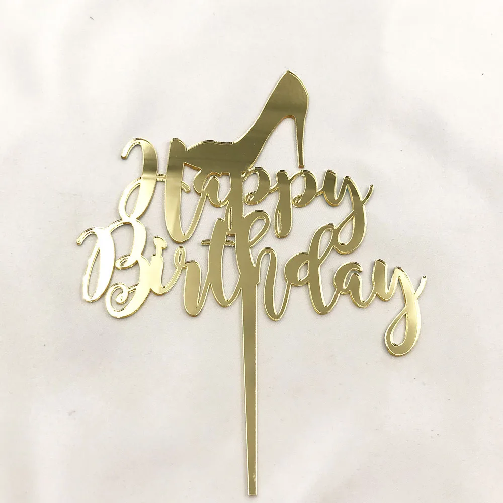 Personalise Birthday Cake topper ANY AGE NAME Color, Shoe Cake Topper, Glamour Cake Topper, Birthday Party Decor, High Heel Shoe