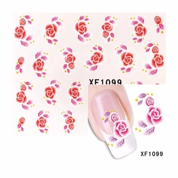 YZWLE 1 Sheet Flower Design Water Decals Nail Art Stickers Tips