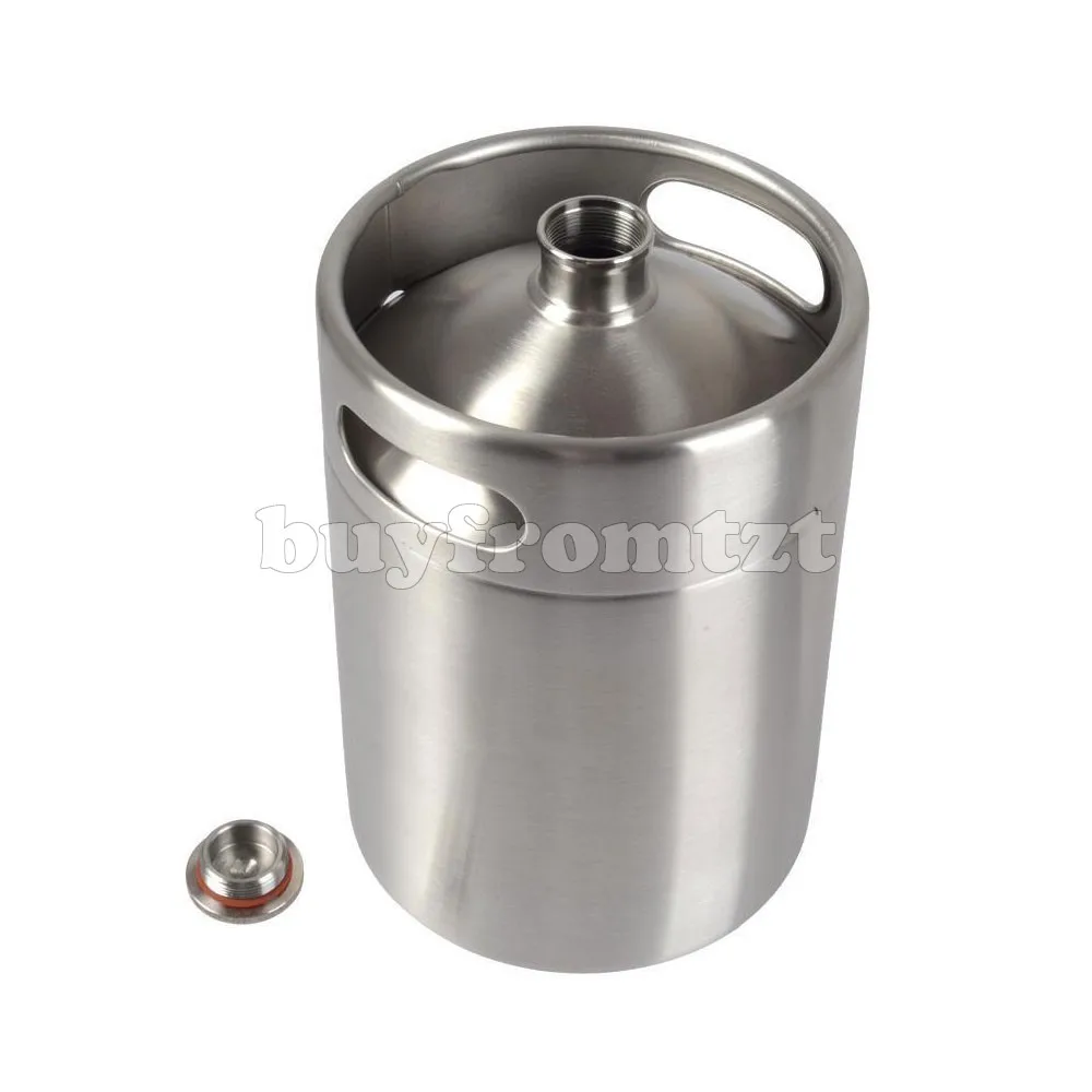 

5L 170OZ Stainless Steel Beer Growler Mini Keg Growler Beer Brewing Making Silver