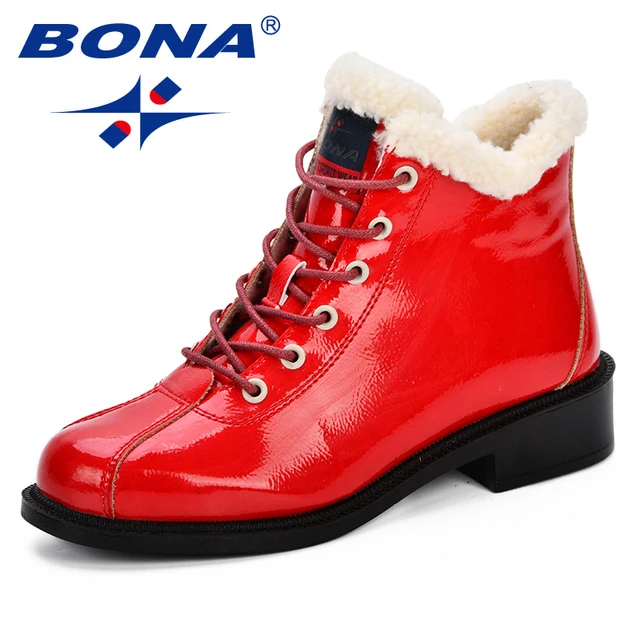 US $47.90 BONA New Women Snow Boots Platform Warm Plush Classic High Top Round Toe Flat Comfortable Casual Sh
