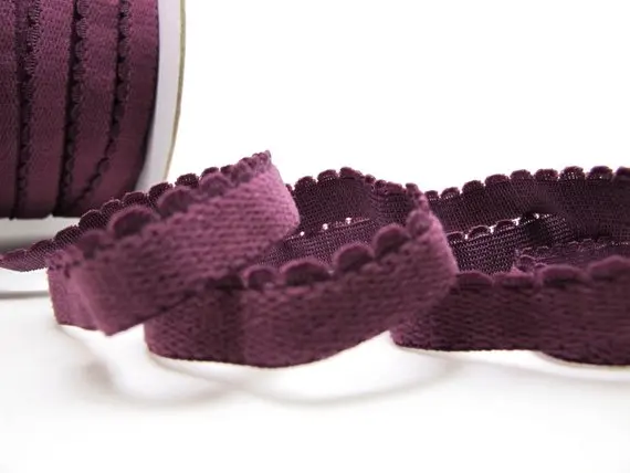 

CLEARANCE|8 Yards 1/2 Inch Purple Picot Edge Decorative Pattern Lingerie Elastic|Headband Elastic