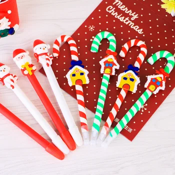 

5pcs new arrival festial christmas gift pen polymer clay christmas ballpoint pen