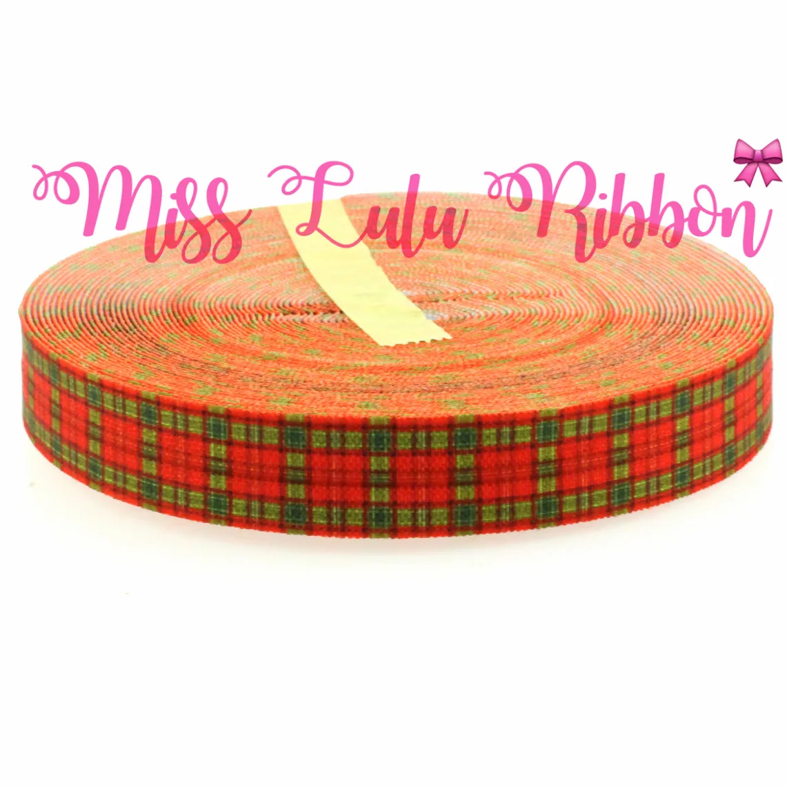 

5/8" 16mm Green and Red Check Pattern Printed Elastic Ribbon 10 Yards/Roll Christmas/Party Decoration DIY Hair Bands Webbing