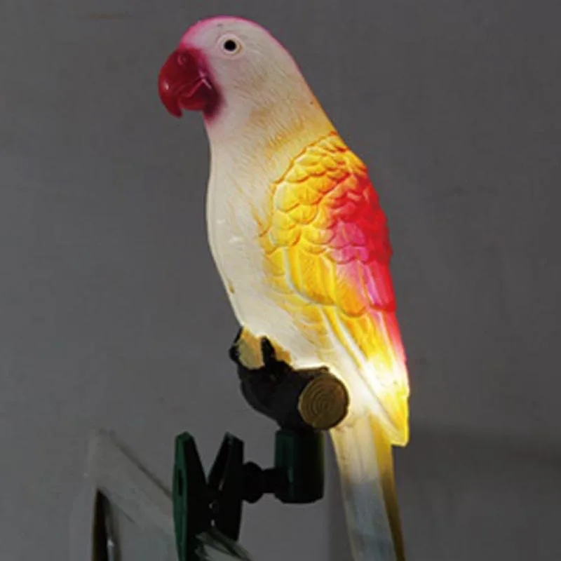 Solar Power LED Light Bird Parrot Lamp With Clip Night Lights for