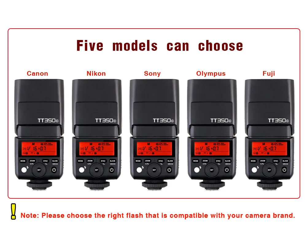 Мини Вспышка Speedlite Godox TT350 ttl 2,4G беспроводная микро одна вспышка горячий башмак USB для Canon Nikon sony Olympus/Panasonic Fuji