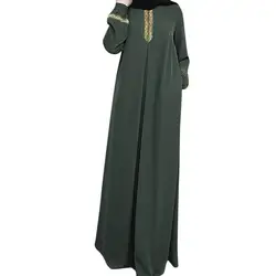 MUQGEW для женщин; Большие размеры принт Абая, головной платок мусульманское длинное платье для девочки Повседневный кафтан длинное платье