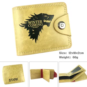

Game of Thrones Stark Fashion Cartoon Anime Men Women Boys Girls Short Leather Hasp Button Wallet Purse Money Holder
