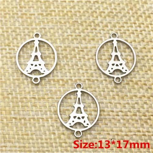 10pcs Anchor and Round Tree Beads Silver Connector Fit DIY Bracelet Findings