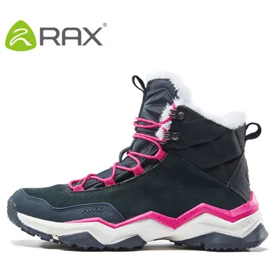 Rax, женские зимние ботинки, мужские теплые меховые плюшевые ботинки для сноубординга, дышащие Нескользящие ботильоны, спортивная обувь, AA52333 - Цвет: Красный
